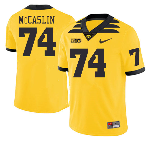 Men #74 Bodey McCaslin Iowa Hawkeyes College Football Jerseys Stitched-Gold